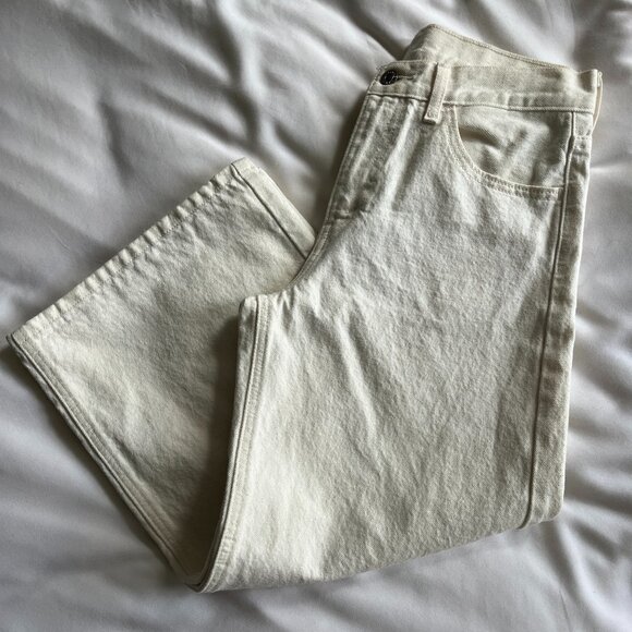 Levi's Wide Leg Denim Jeans - Ivory White - Size 28 - Picture 4 of 9
